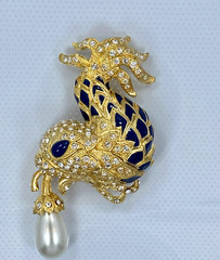 I Am Edgar Berebi my dolphin of the fountain broach Pin Vintage 24k gplate