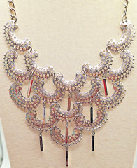 Vintage Sarah Coventry Charisma Silver-tone Bib Dangle Chandelier Necklace 1970