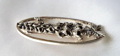 Vintage MASJ Maureen Ann Story Jones 1990 Silver Plated Pewter Foxglove Pin 9.2g