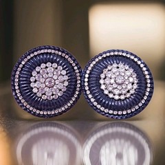 Vintage Jeff Lieb White Rhinestone Black Lucite Round Clip on Earrings