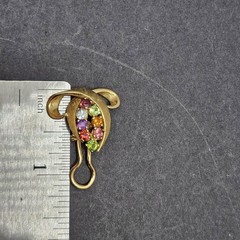 Vintage H. Stern 18K Gold Multicolor Rainbow Stones CLIP Earrings Mid Century