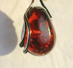 Lovely Vintage Baltic Amber & Sterling Silver 925 Pendant