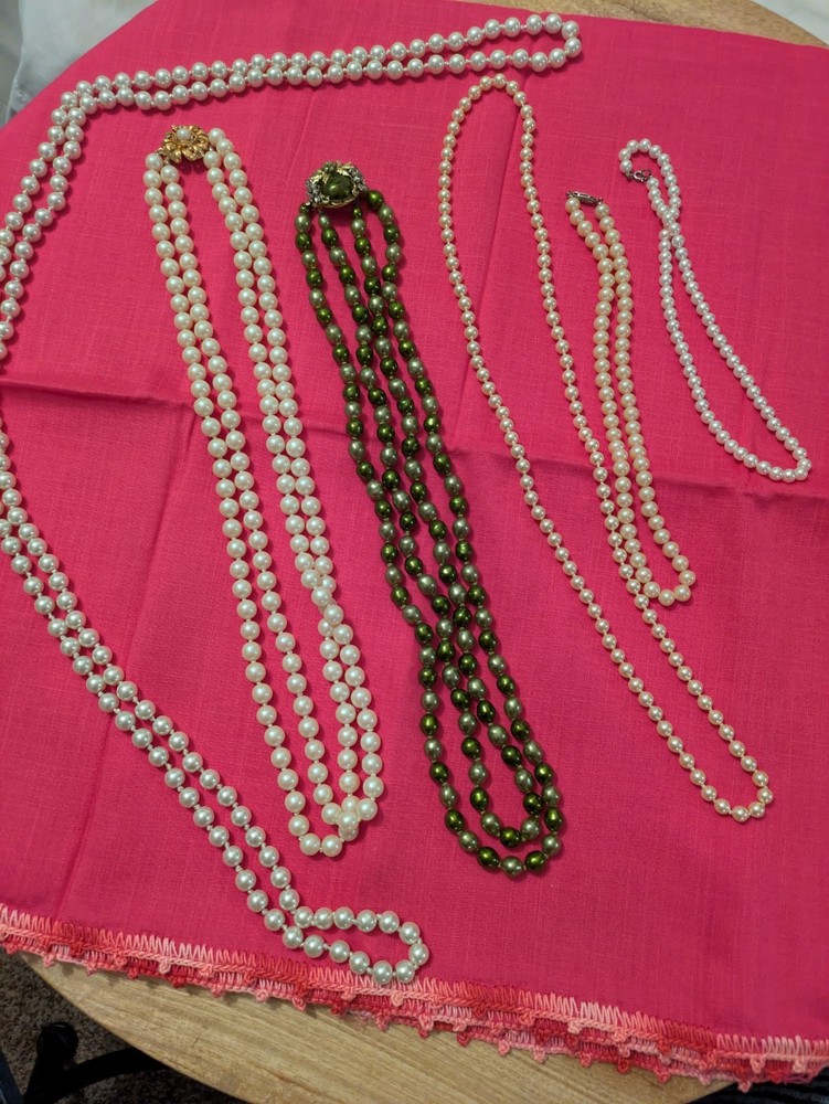 Vintage Fake Pearls Glass And Vintage Clasp Some Silver