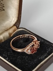Vintage 1990 14 Ct Rolled Gold Tourmaline Ring Size UK P US 7.5-HALLMARKED 585
