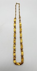 Vintage Crown Trifari Birthday Ribbon Flower Brushed Gold Tone Necklace *Read