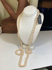 Monet NWT 30″ Faux Pearl Necklace 6mm Very Light Blush w/ Beige Undeertones