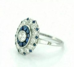 Art Deco Style 2.4CT Round Cut Lab Created Diamond Vintage Halo Ring 925 Silver