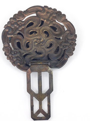 Art Nouveau Czech glass Cabachon Brooch Dress Clip