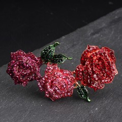 Luxurious Luxury Temperament Vintage Rose Set Brooch Accessories Jewelry Gift