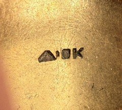Vintage 10K Gold Ring Monogram Initial Engraved Victorian Size Unknown 3.08g