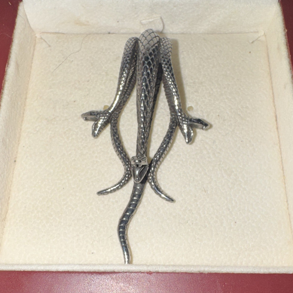 Silver Tone Metal Snake Pendant