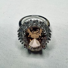 Morganite 925 With White Topaz Accents