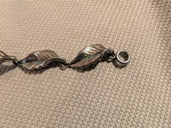 VINTAGE DANECRAFT STERLING SILVER LEAF NECKLACE, 16 GRAMS, SCRAP OR REPAIR