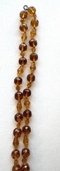 Art Deco Czech glass necklace faceted beads glass amber colored Hand knotted 24”