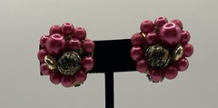 Vtg Signed Japan Beaded Necklace/clip on earring Set