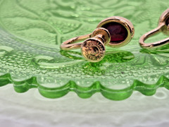 Vintage 1/20th 12K Gold Filled Earrings Screw Clasp Bezel Set Garnets Elegant!