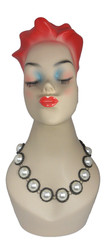 Georgian Riviere Necklace Cultura Faux Pearl Cabochons in Filigree Collets Vtg