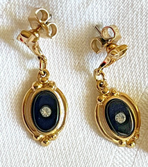 Vintage Lot of 4 Elegant Gold-Tone Earrings Various Colors Pierced Ears