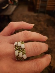 Peridot and Opal Ring Size 8 – .925 Sterling Silver