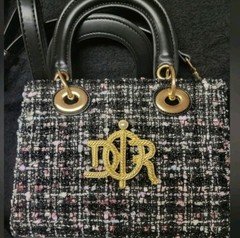 CHRISTIAN DIOR Rope Monogram Logo Pearl Gold Pin Brooch