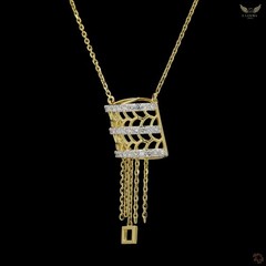 Lab Created Diamond 0.53ct Pendant Necklace Yellow Gold Plated Gift