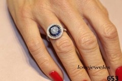 Vintage Art Deco 1.71CT Round Cut Lab-Created Diamond Ring 14K White Gold Finish