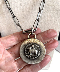 Vintage Unisex Sarah Coventry Zodiac Sign Aries Ram Pendant Necklace