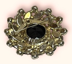 High End Dog Tooth Prong Set Crystal Red Givre Rhinestones Vintage Estate Brooch
