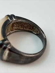 Vintage 925 Sterling Silver MOP Mother of Pearl Ring Size 7 HONG KONG