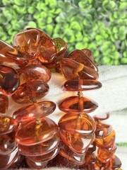Vintage Genuine Baltic Amber Honey Cognac Hand Knotted Beaded Necklace 27”