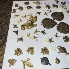 Vintage VICTORIAN CRAFTS JEWELRY Parts Glass Steampunk Metals Rhinestones Lot D