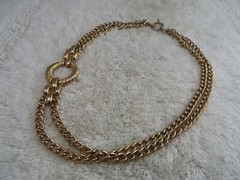 Goldtone Side Pendant Chain Necklace (C34)