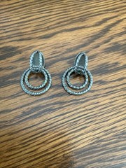 Vintage 925 Sterling Silver Double Twisted rope Drop Earrings