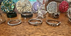 Vintage to Modern 20 Rings Adjustable & Various Sizes Sparkly Rhinestones Bands