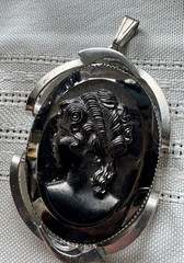 6 Vintage Cameo Jewelry Cuff Bracelet Pendant Clip Earrings Brooch Locket