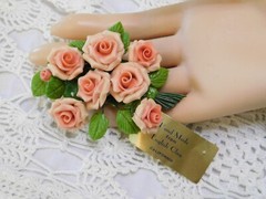 English Clay Handmade California Vintage Roses Brooch