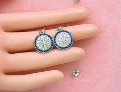 Art Deco Lab Created Diamond Bridle Wedding Gift Earring 14K White Gold Finish