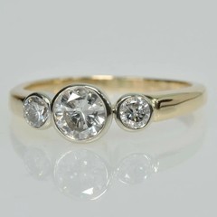 Art Deco Vintage 1.30 Ct White Diamond Engagement Ring 14K Yellow Gold Plated