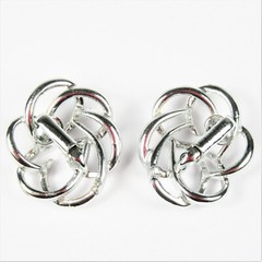 Sarah Coventry Silvertone Tailored Swirl Pin and Clip On Earrings Set Signed