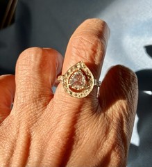Vintage 14K Gold Rose-Cut Diamond Halo Ring