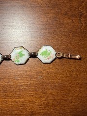 Antique Enamel Panel Bracelet Copper Edwardian/Art Deco Circa 1915–1935