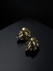 Vintage Aurora Borealis Rhinestone Flower Screw Back Earrings Iridescent Crystal
