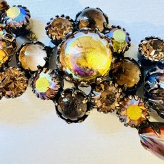 50’S KRAMER Root-beer-glass cabochon Jelly belly Dragons Breath Opal Bracelet