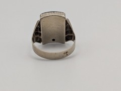 Victorian 10k A Monogram Black Onyx Ring Midnight Signet Ring. Statement Ring.