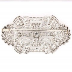 Round & Baguette Cut CZ Stone Victorian Edwardian Wedding Elegant Brooch For Her
