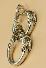 Trifari Earrings Clip On Silver Tone Love Knot Hoops