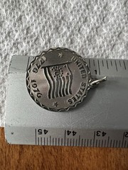 VTG United States 76 Bicentennial US Flag Crea Sterling Silver Charm 1776-1976