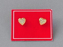 Vintage 1979 AVON ‘Heartshine’ Pierced Earrings Pavé Rhinestones Goldtone Hearts