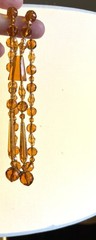 Art Deco Czech glass necklace faceted beads glass amber colored Hand knotted 24”