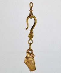 ANTIQUE GEORGIAN DOG SNAKE FIGURINE PENDANT FOB PINCHBECK C.1820